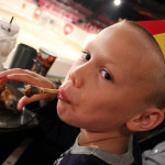Medieval Times eating dinner