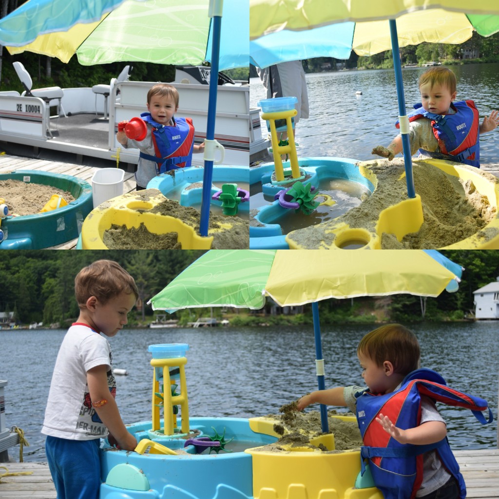 sand water table on dock