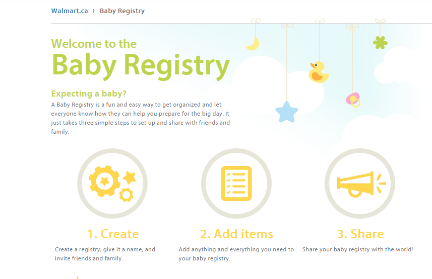 create a baby registry walmart