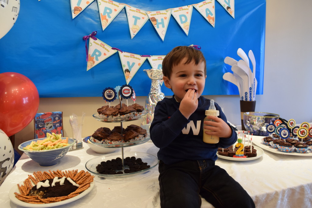 My son's second birthday party was hockey themed... of course!