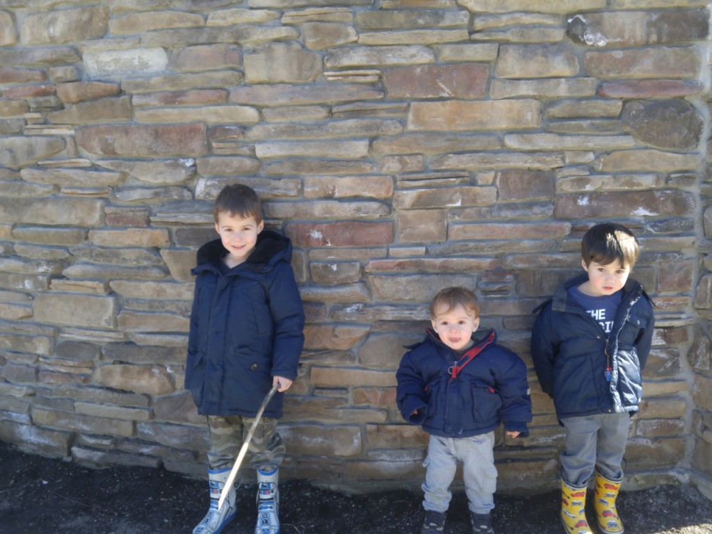 all three boys against wall