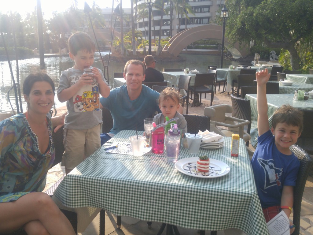Outside dinning is great with kids, if weather permits