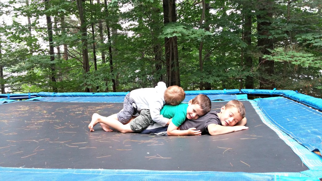 3 boys trampoline