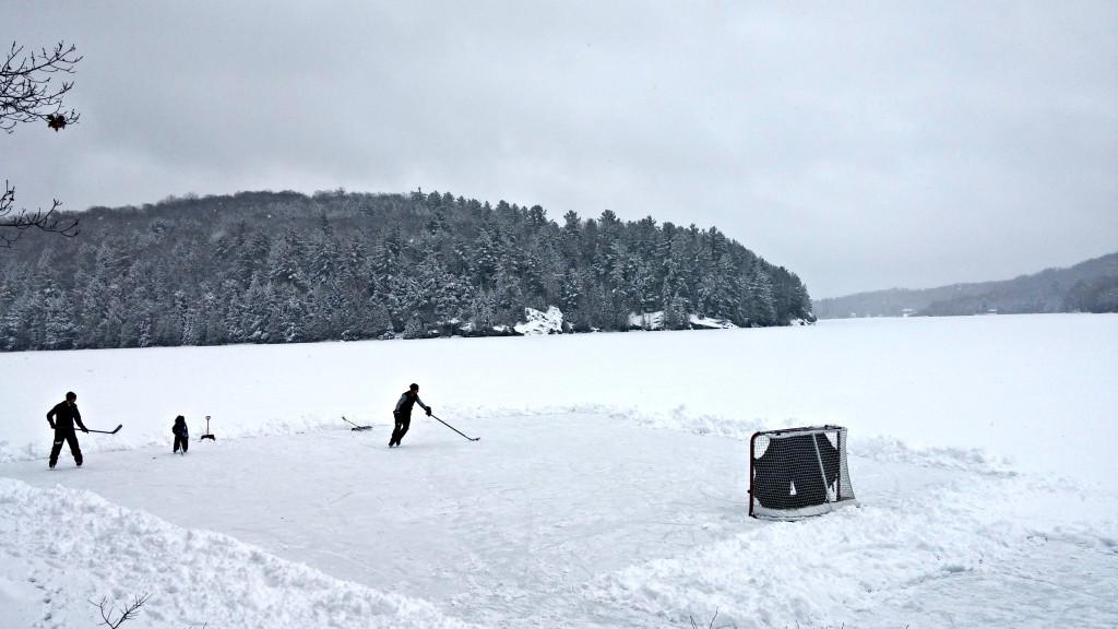 Skating on the lake